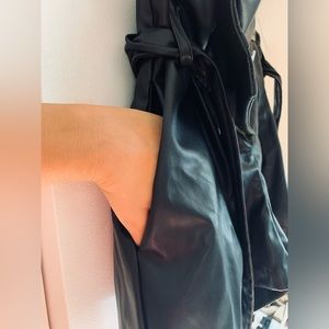 Faux Leather Hi-Rise Shorts w/Pockets